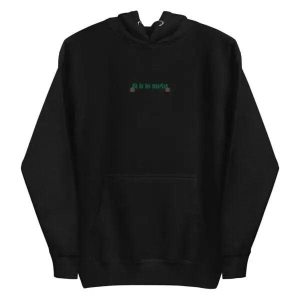 unisex-premium-hoodie-black-front-651a268da56fa.jpg Embroidery Hoodie "Dia de los Muertos"