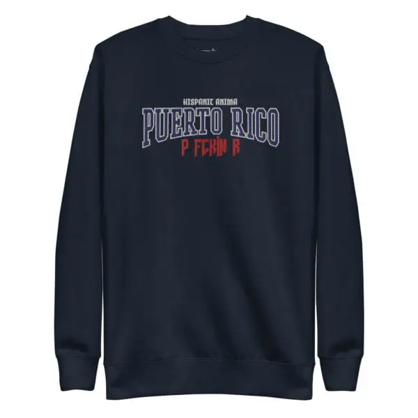 unisex-premium-sweatshirt-navy-blazer-front-65e39e599f6fc.jpg 20% OFF: Premium Embroidery Vintage Puerto Rico Sweater