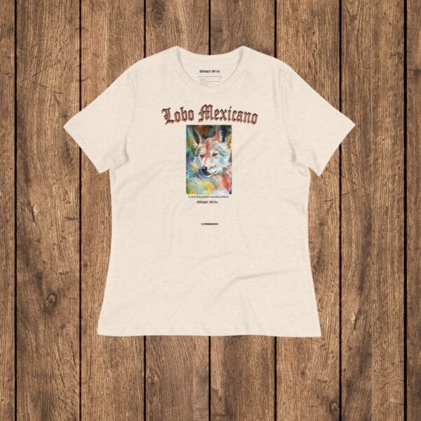 Camiseta corte de Mujer Relajada "Lobo Mexicano"