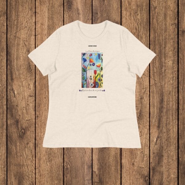 Camiseta corte de Mujer Relajada "Recuerdos de mi jardín"