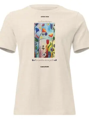 Camiseta corte de Mujer Relajada "Recuerdos de mi jardín"