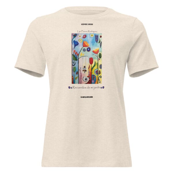 Camiseta corte de Mujer Relajada "Recuerdos de mi jardín"
