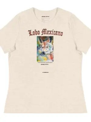 Camiseta corte de Mujer Relajada "Lobo Mexicano"