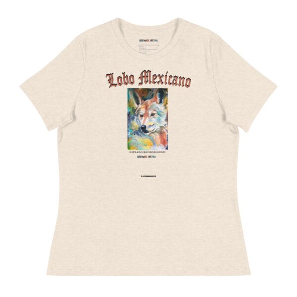 Camiseta corte de Mujer Relajada "Lobo Mexicano"